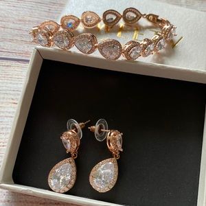 •Sweetv Accessories Collection• rose gold earrings and bracelet